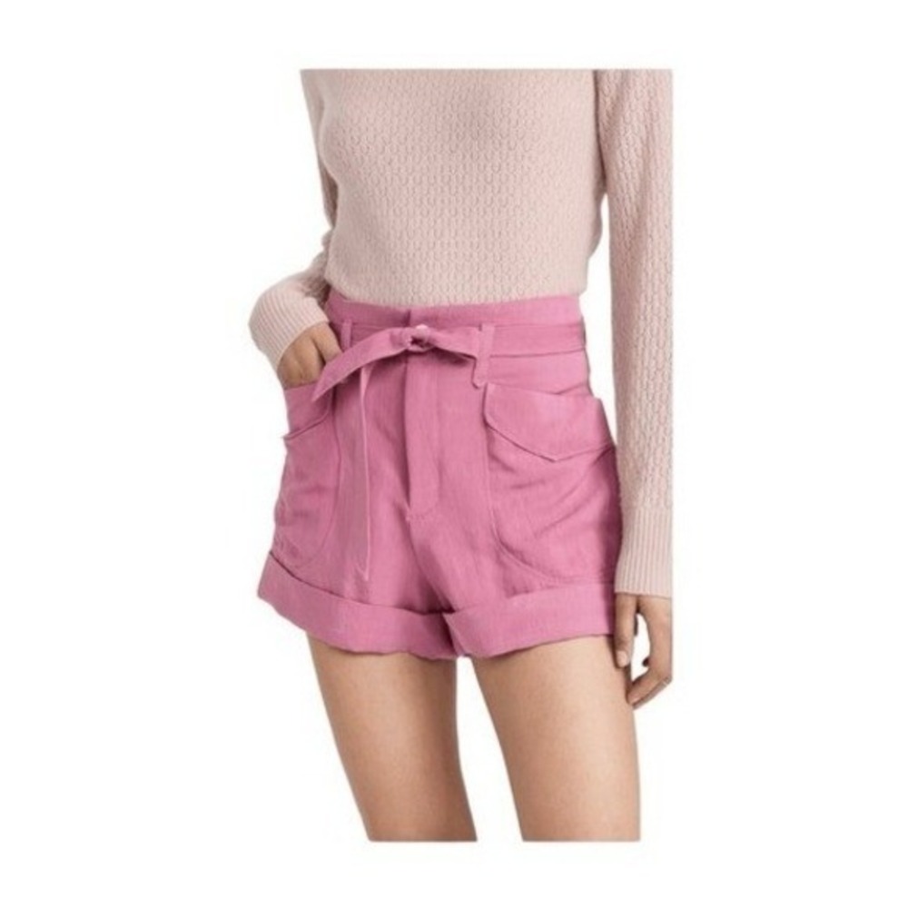 Rag & Bone Trail Tie Waist Utilitarian Shorts Blush Pink Stretch Weave Lightweig